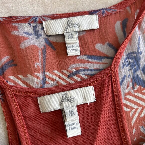 Joie Sabine Floral Silk Pocket Tank in Saffron ASO Alex Russo - Picture 6 of 11